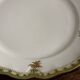 Vintage round green Limoges porcelain serving platter with gold trim