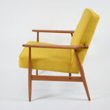 Fauteuil, années 70, couleur jaune