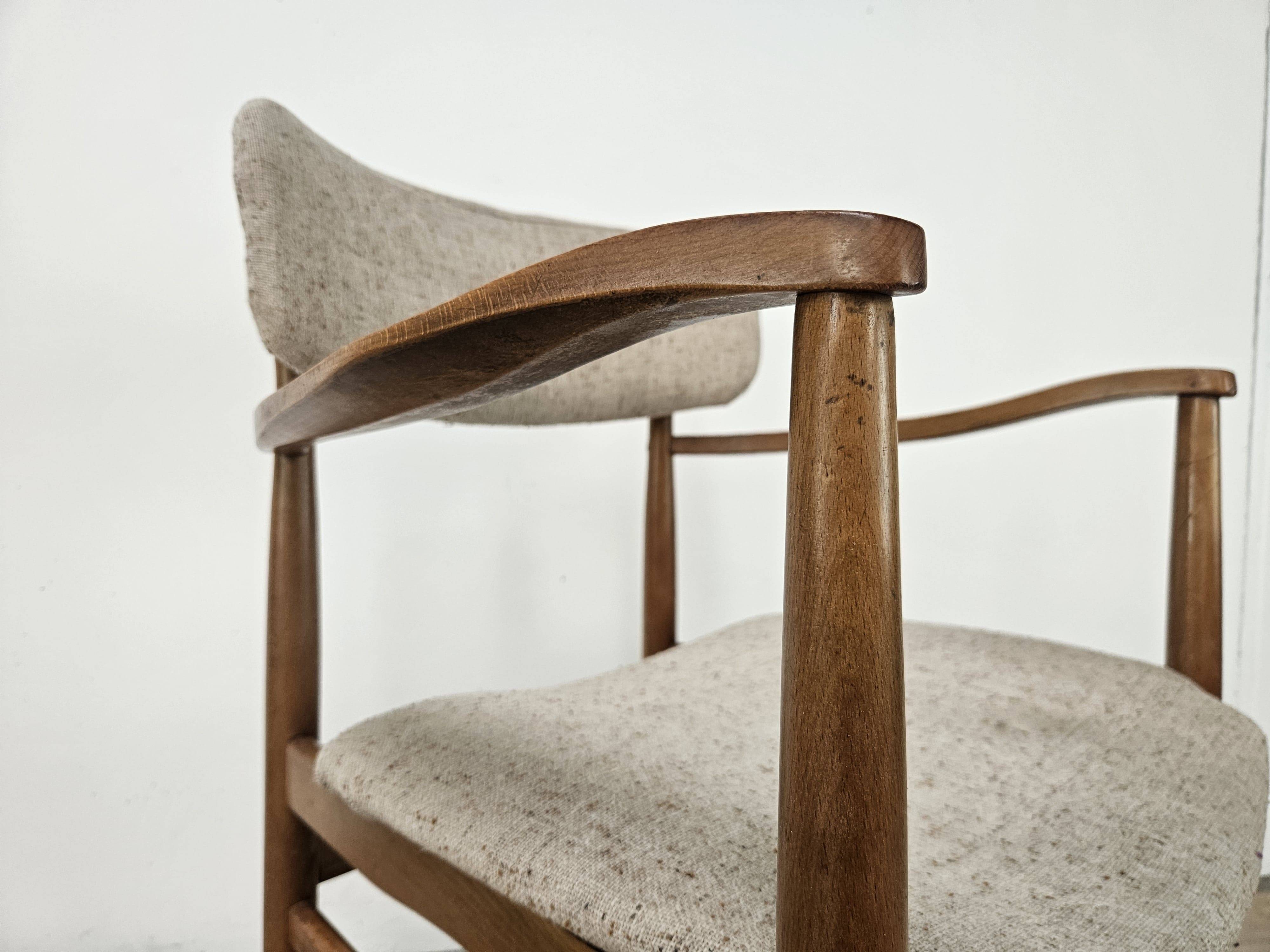 Swedish armchair in wood and fabric