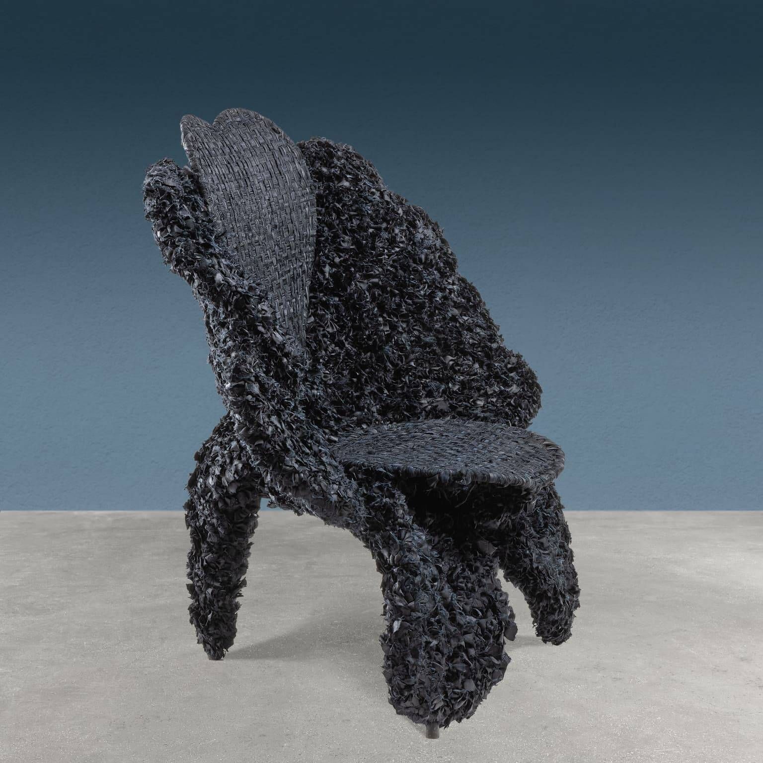 Fauteuil Fiore Bulat, série Tessuto, en fer, design Anacleto Spazzapan