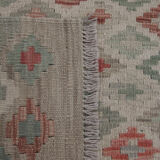 Geometric Handwoven Oriental Wool Kilim Traditional New Flatwoven Wool Area Rug 168x193cm