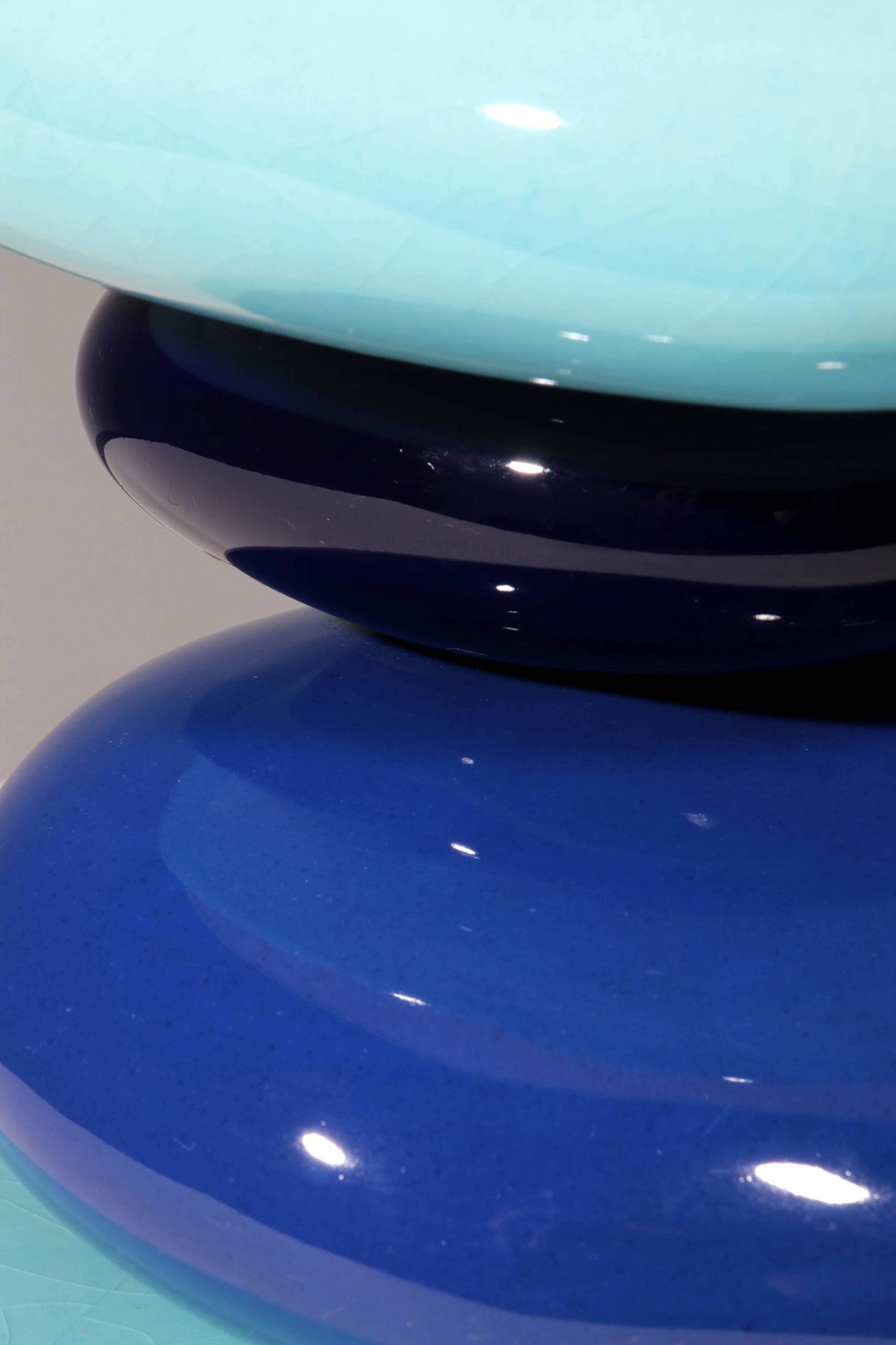 France pebble table lamp by François Chatain, 1980s