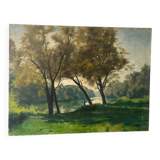 Bank of the Marne, oil on canvas signed Albert Mauguiere 1875-1968