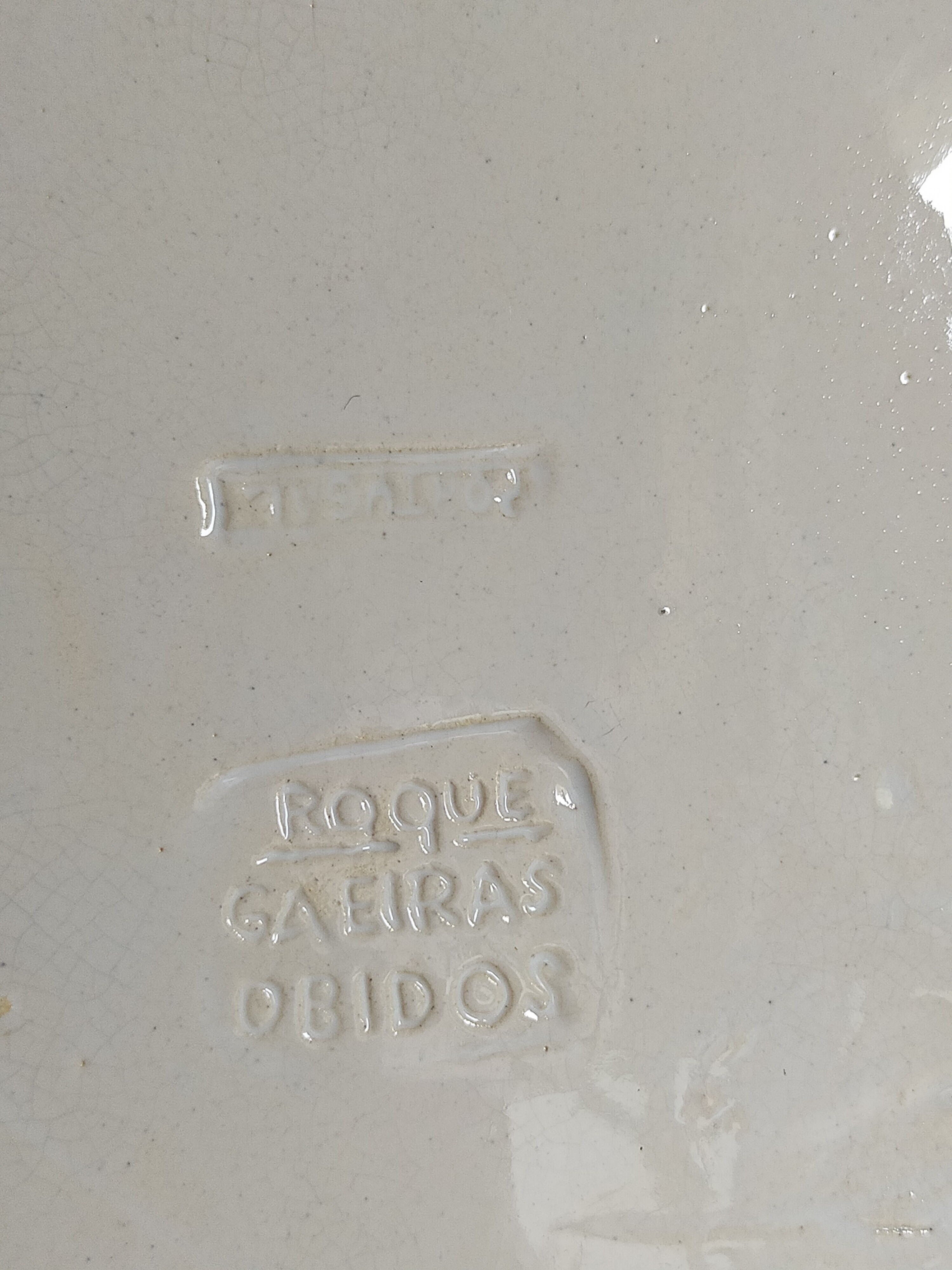 Plate in old barbotine with lobster