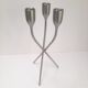 Large tripod candlestick in brushed aluminium