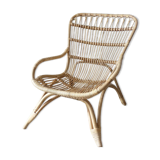 Natural rattan armchair