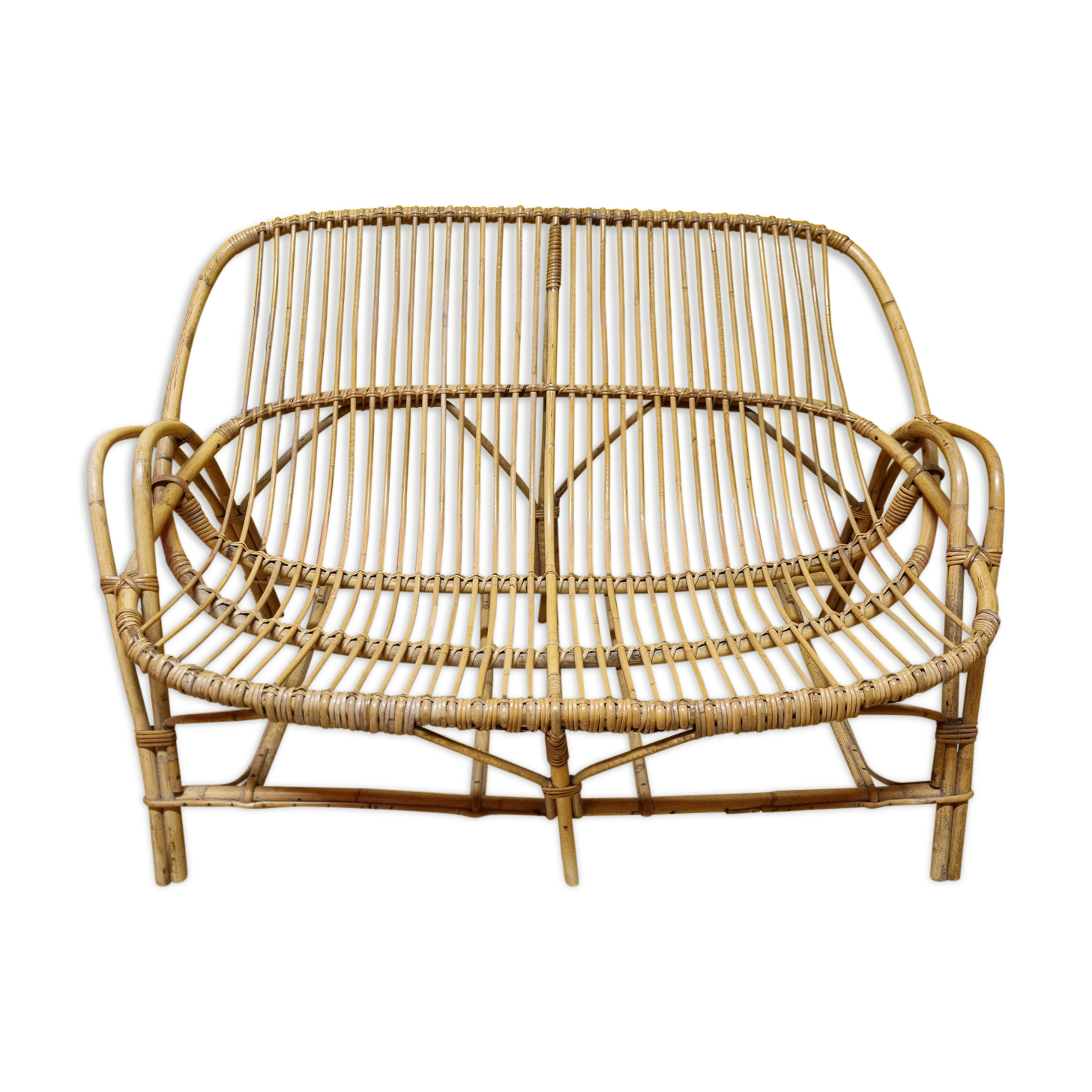 Rattan sofa bench year 70