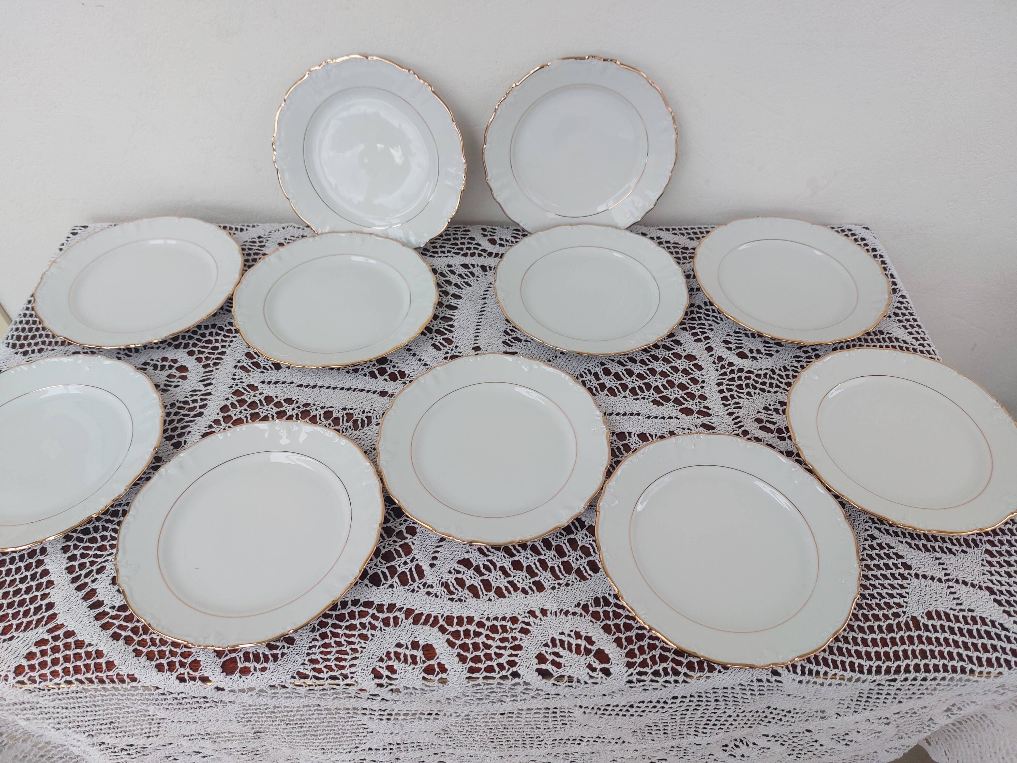 12 dessert plates porcelain Bavaria, Winterling