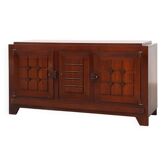 Buffet géométrique Art Déco en chêne sculpté par Charles Dudouyt, France vers 1940