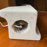 1970 carved stone lamp