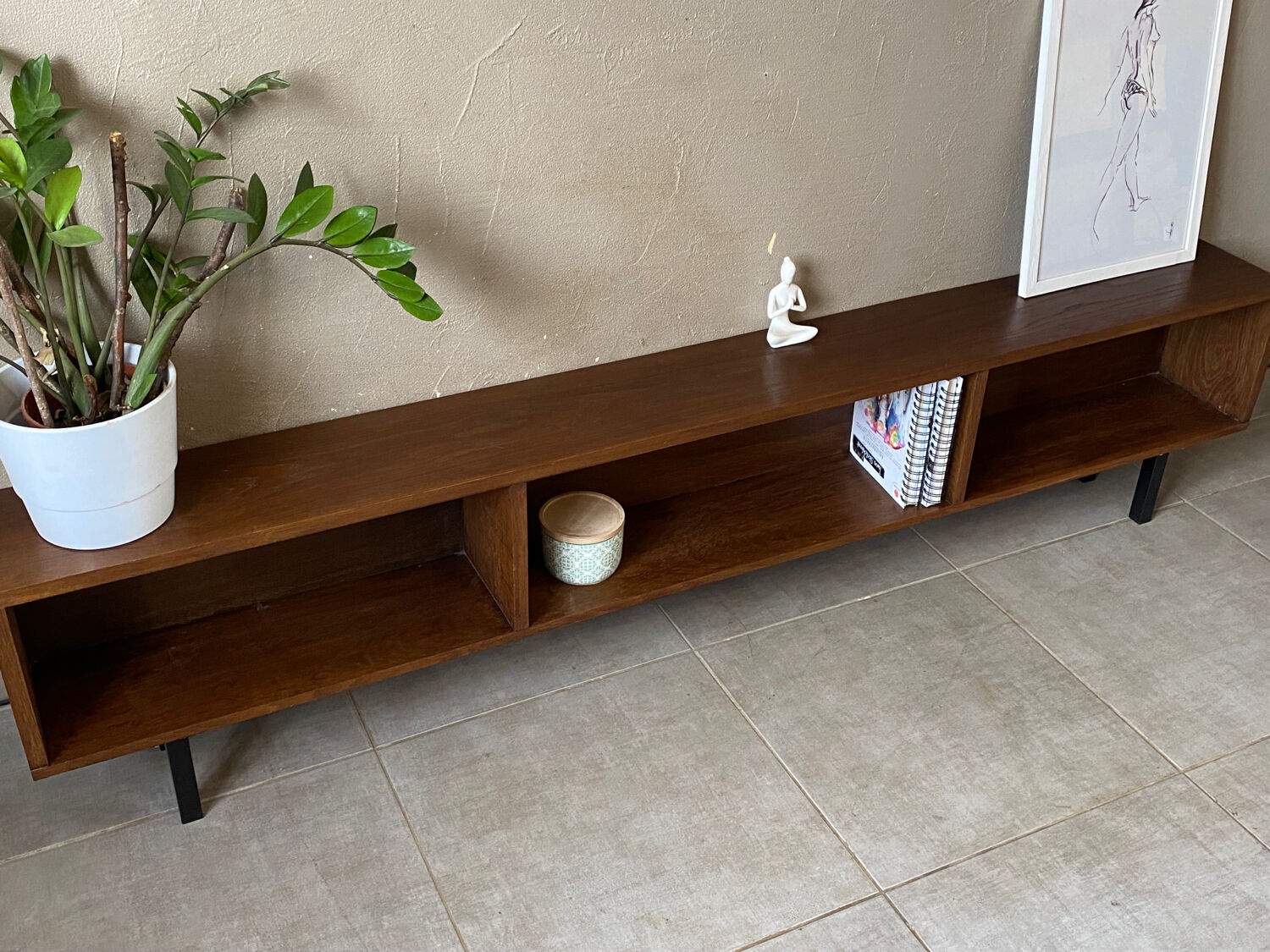 Enfilade of the 50s vintage solid wood (shallow)