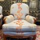 Pair of Louis XV style bergere armchairs
