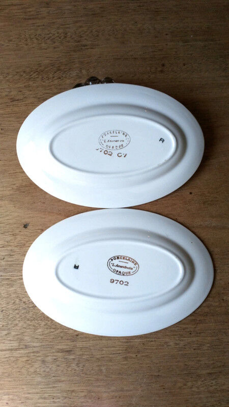 2 porcelain raviers L'amandinoise