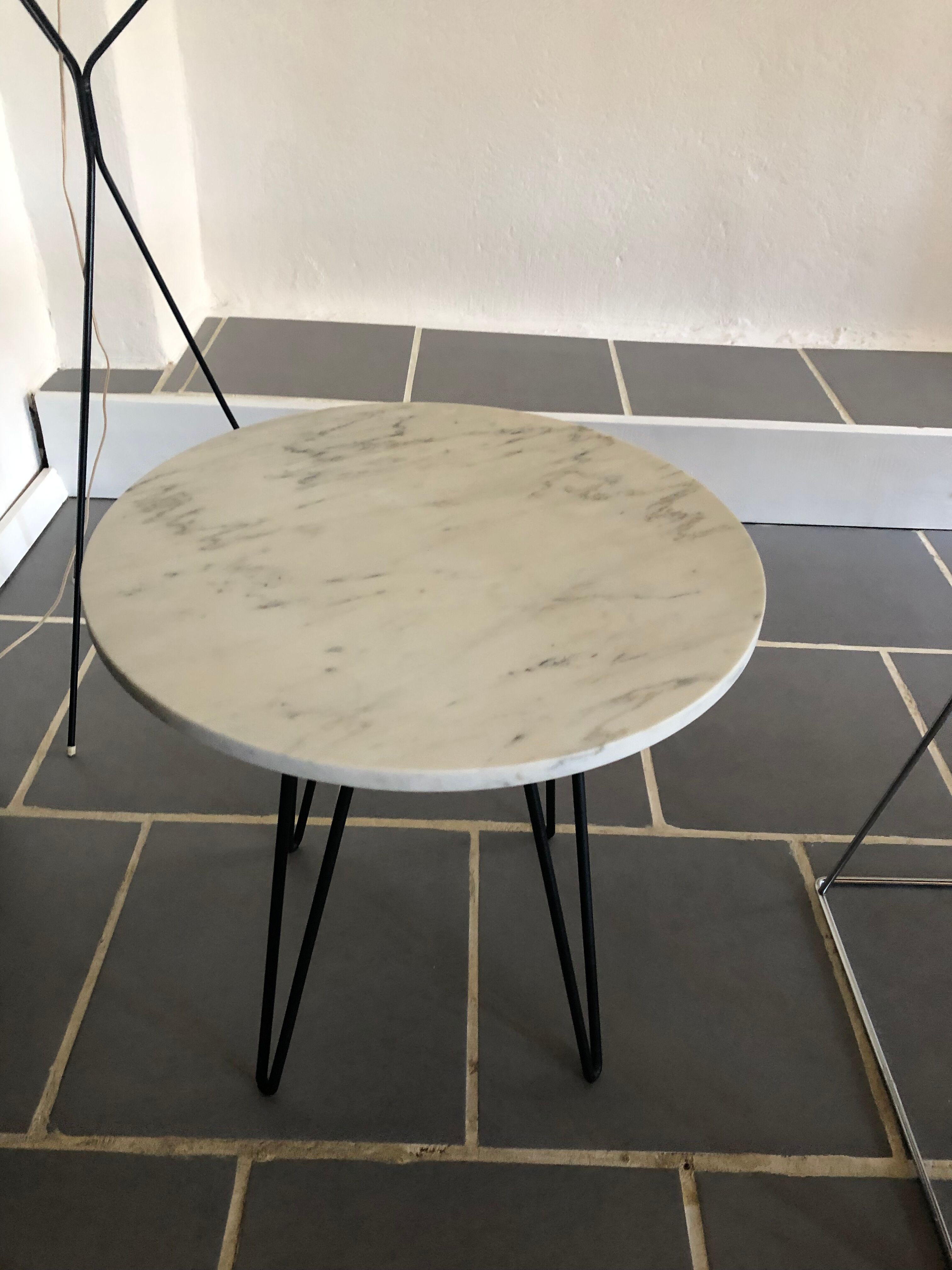 Vintage marble tray side table