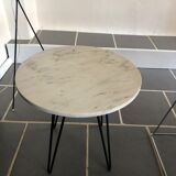 Vintage marble tray side table