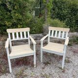 2 refurbished Ikea wooden armchairs