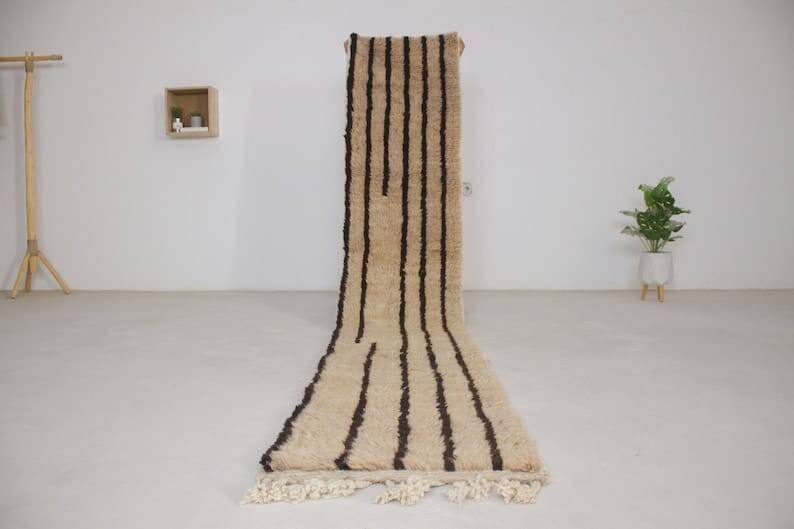 Handmade Beni Mrirt rug, size 75 x 300 cm