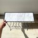 Table d'appoint range vinyles vintage métal marbre