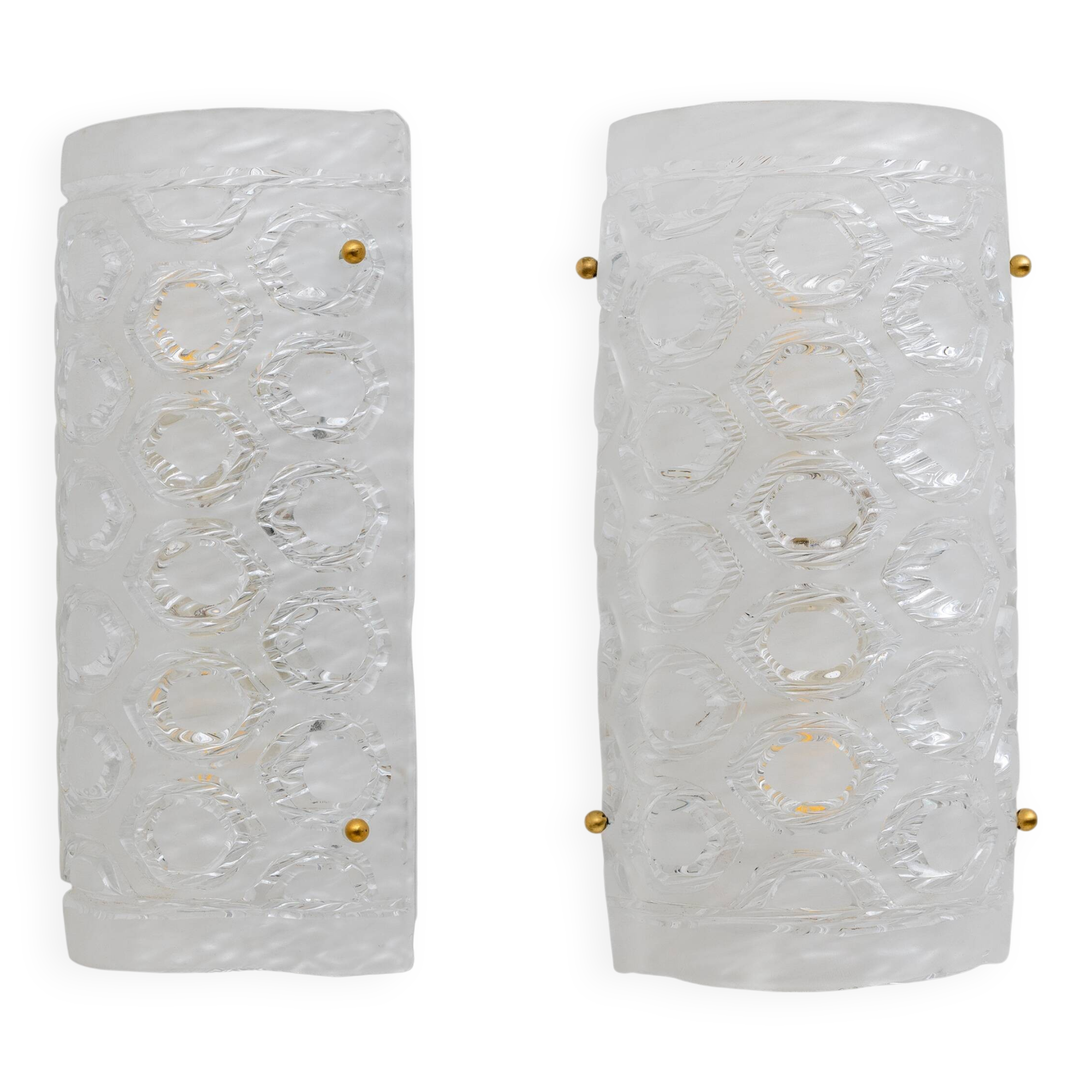 Pair of Modern Italian Murano Glass Textured Wall Sconces