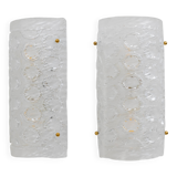 Pair of Modern Italian Murano Glass Textured Wall Sconces