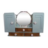 Green vintage toilet cabinet and wood