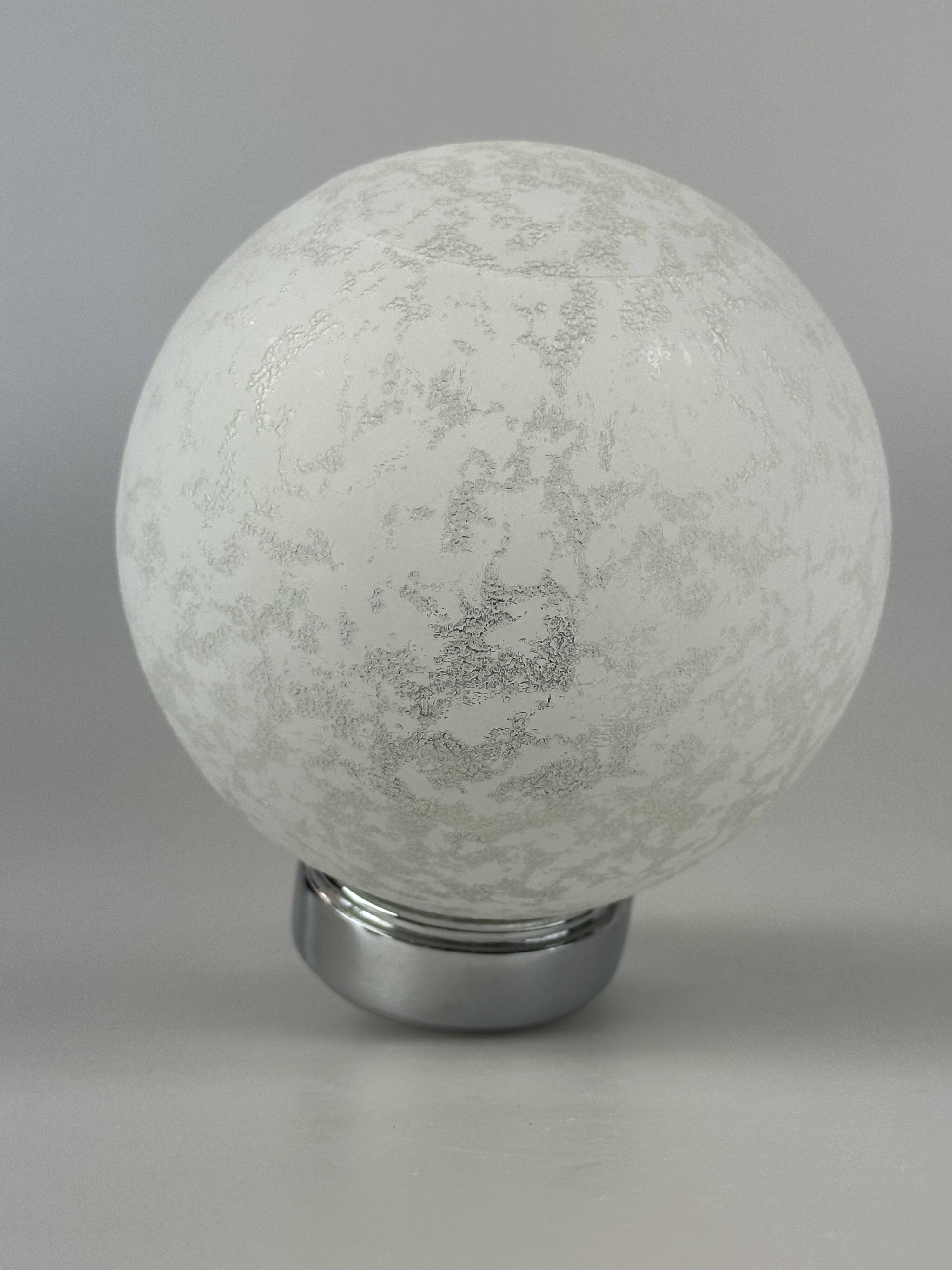 60s 70s Wall Lamp Globe Lamp Chrome & Glass German Space Age Design