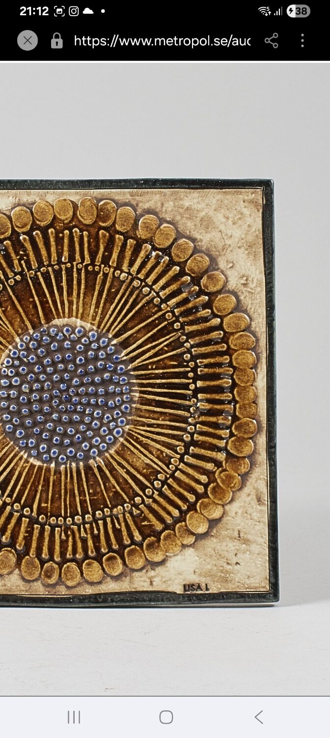 Lisa Larson tile series Unik "Sunflower" - Gustavsberg