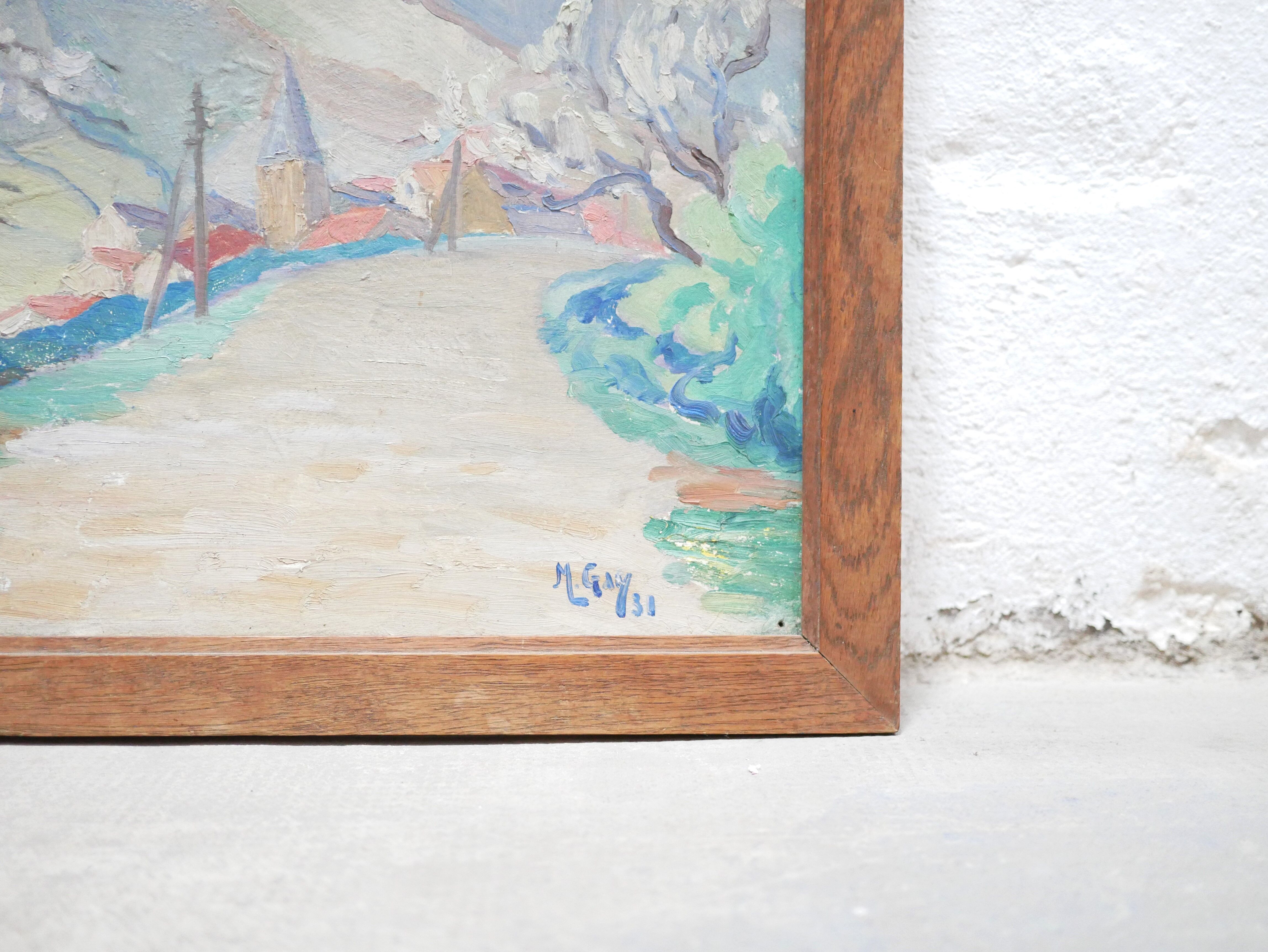 Old painting on panel signed M. Gay