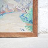 Old painting on panel signed M. Gay