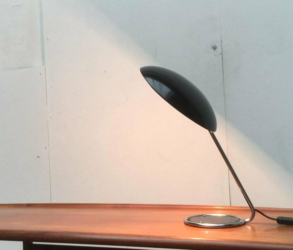 Metal table lamp model 6761 from the mid-century German period by Christian Dell for Kaiser Leuchten, 1960s.