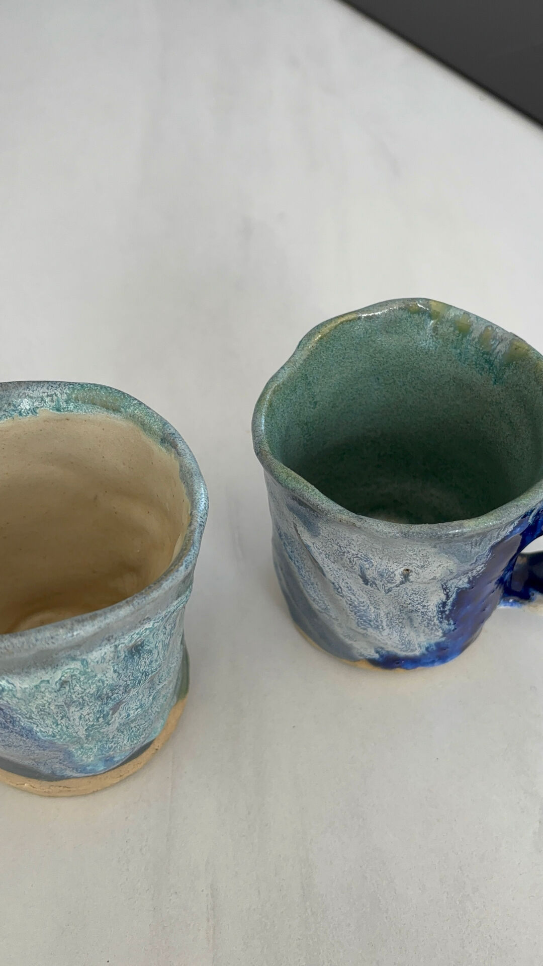 Set of 2 glazed ceramic mugs – Handmade rustic mugs