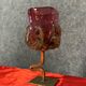 Fabienne Picaud: pink glass vase with amber applied decorations