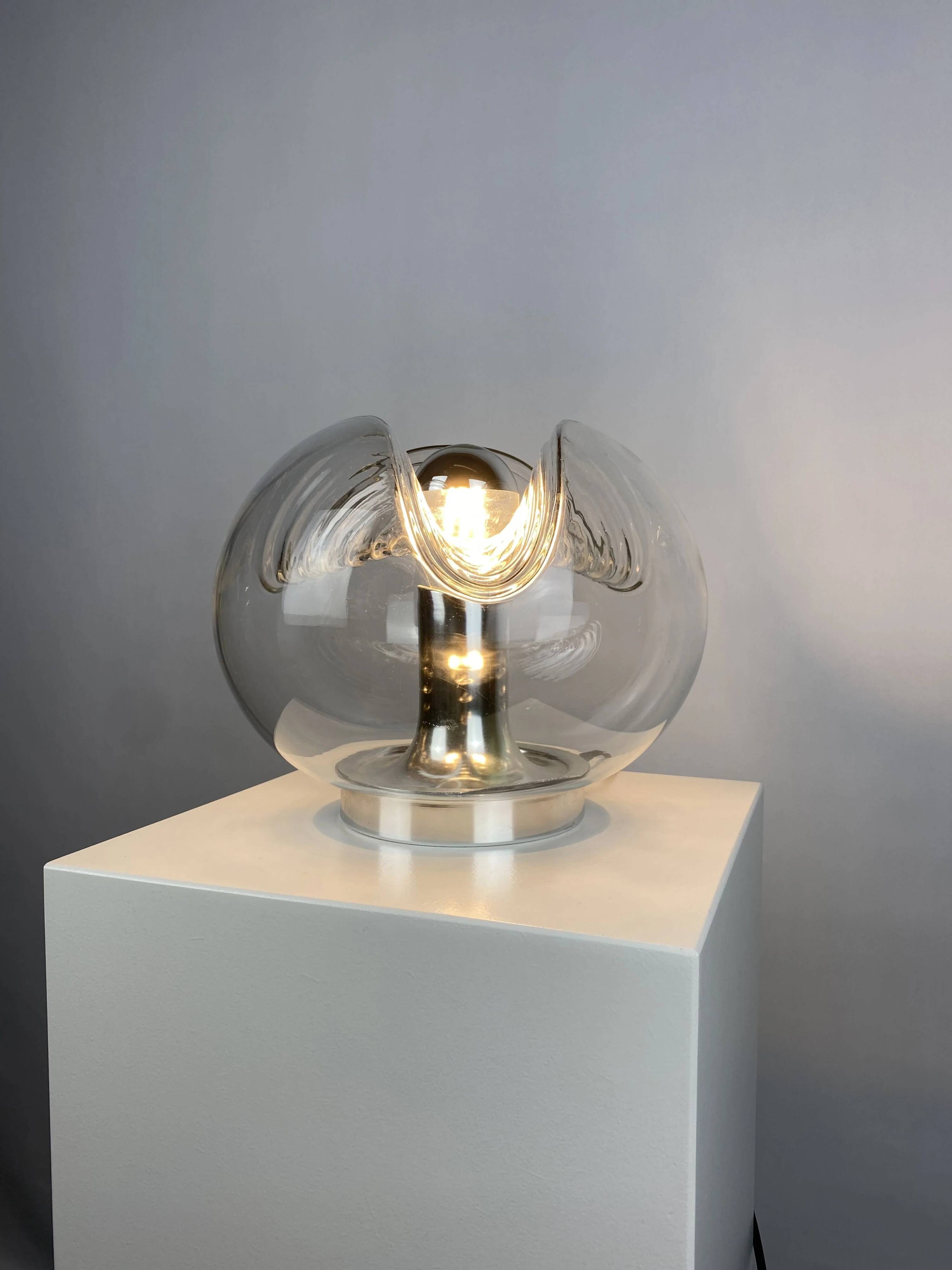 TA21 Futura wavy glass table lamp by Peill and Putzler 1960
