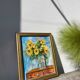 Painting bouquet of sunflowers oil on canvas