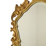 Miroir doré Deknudt de style rococo, miroir à crête, acanthe, 81 cm