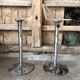 Pair Stool Foot Bar Tulip Metal Chrome + Seat Plexi Transparent Vintage