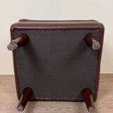 Vintage leather stool or ottoman