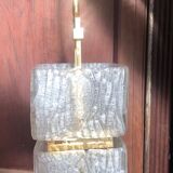 Suspension vintage chandelier brass and glass house Arlus