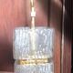 Suspension vintage chandelier brass and glass house Arlus