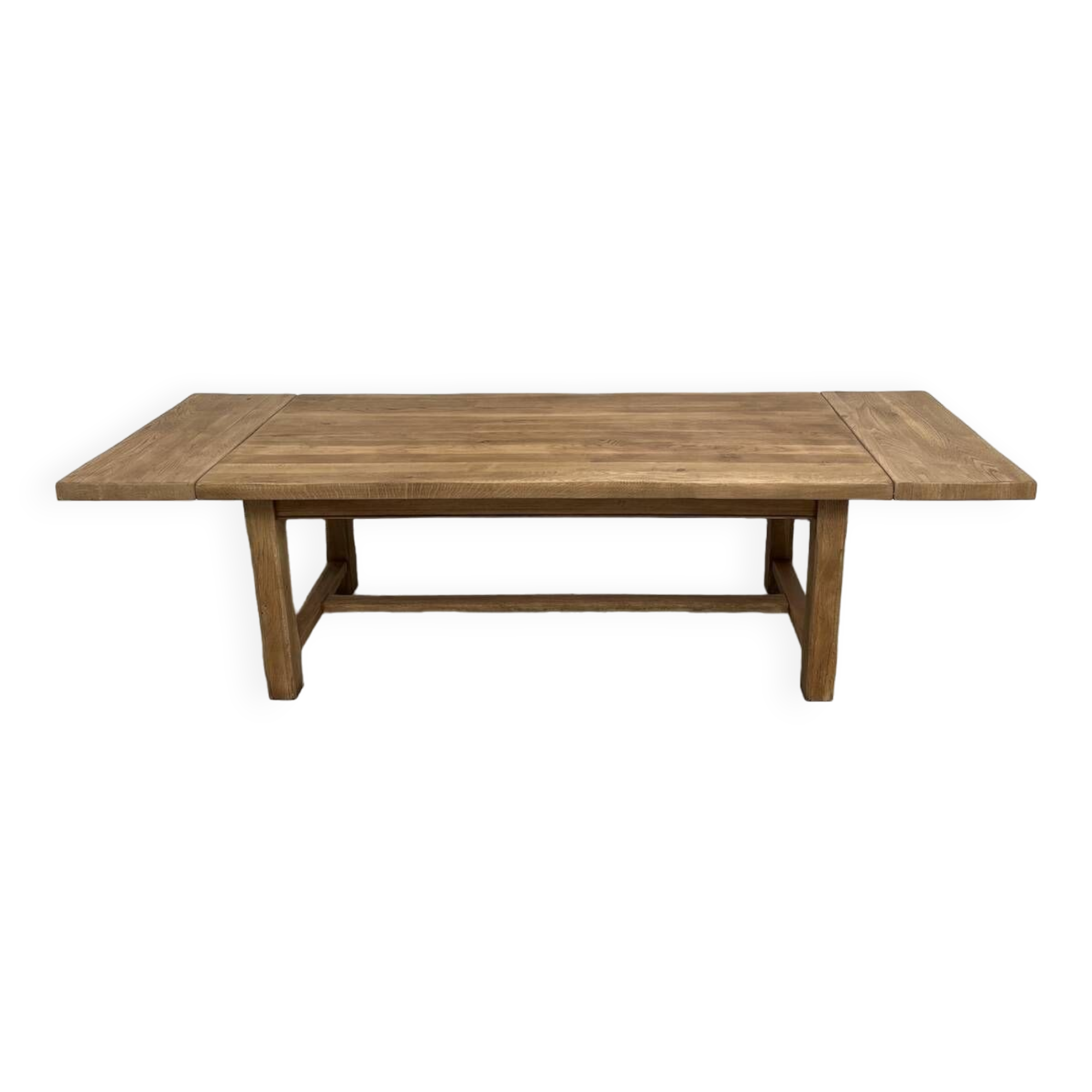 Large extendable solid oak farm table