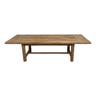 Large extendable solid oak farm table