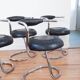 4 vintage Cobra chairs by Giotto Stoppino – Genuine leather and chrome steel