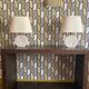 Vintage Le Dauphin travertine lamps
