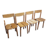 Set of 4 vintage Gautier Delaye style chairs