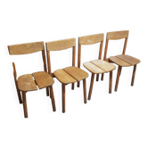 Set de 4 chaises vintage style Gautier Delaye