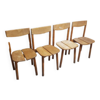 Set of 4 vintage Gautier Delaye style chairs