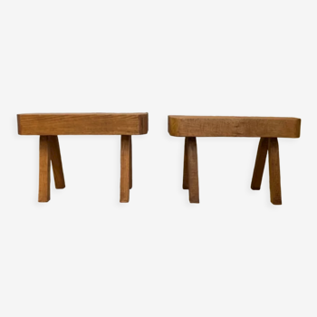 Pair of brutalist stools