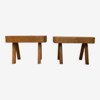 Paire de tabouret brutaliste