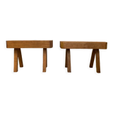 Pair of brutalist stools