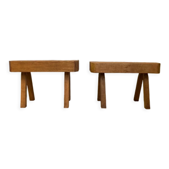 Pair of brutalist stools